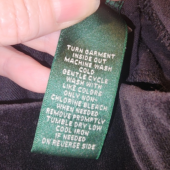 Lauren Ralph Lauren black velour pants. *299.8 - Picture 6 of 6